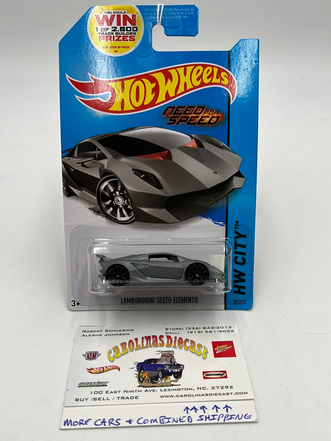 2014 Hot Wheels #39 HW City Lamborghini Sesto Elemento *Veins Back of Card* 102A