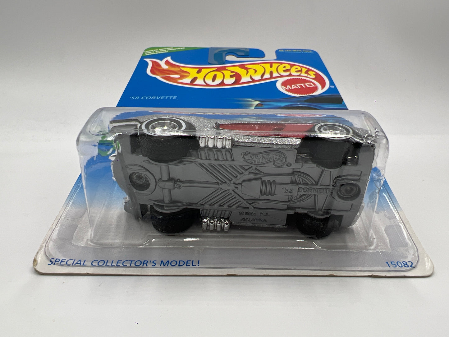 1996 Hot Wheels Treasure Hunt #436 58 Corvette Silver/Red W/Protector