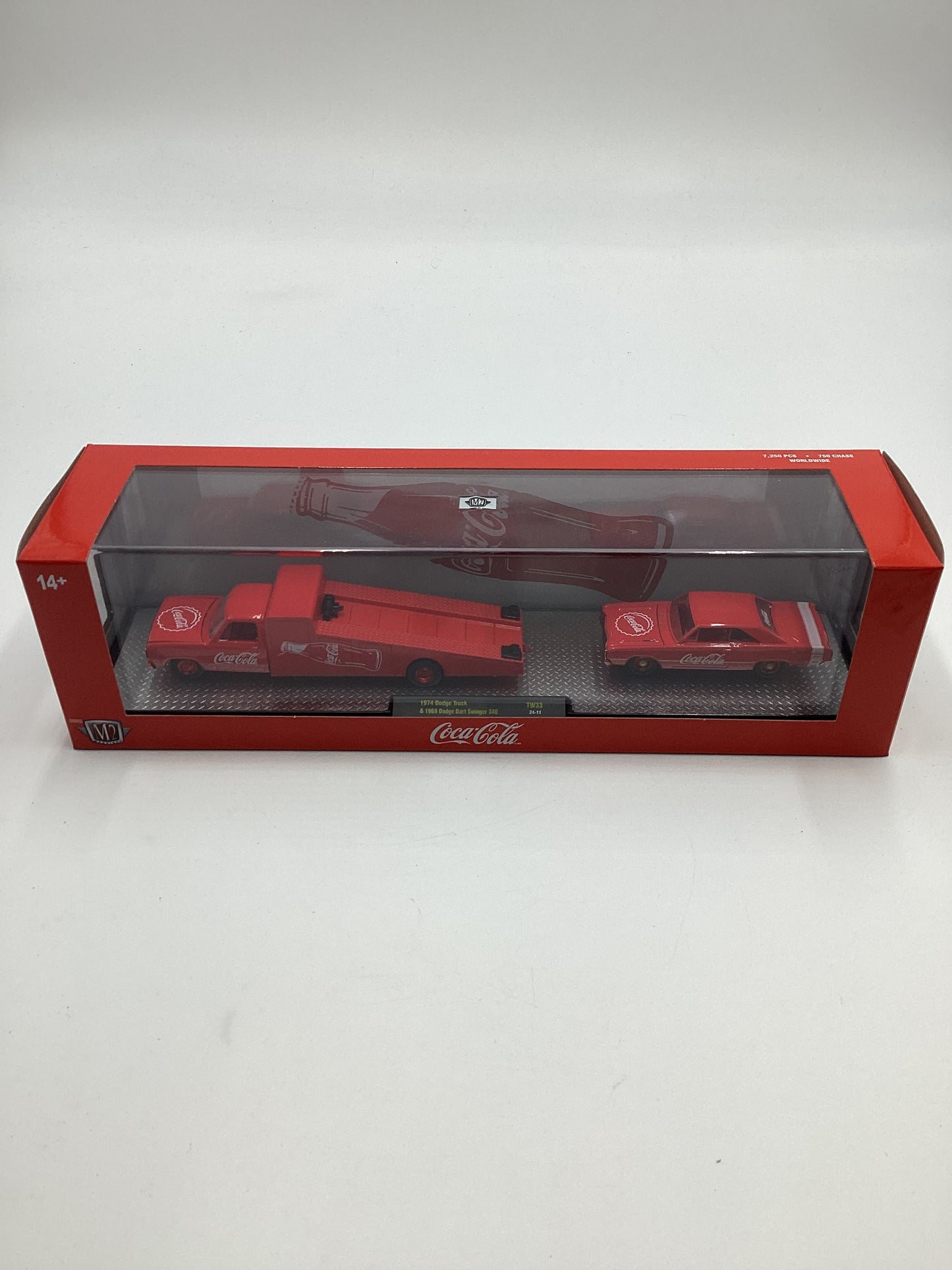 M2 MACHINES Auto Haulers Coca Cola CHASE 1974 Dodge Truck & 1969 Dodge Dart Swinger 340 TW33