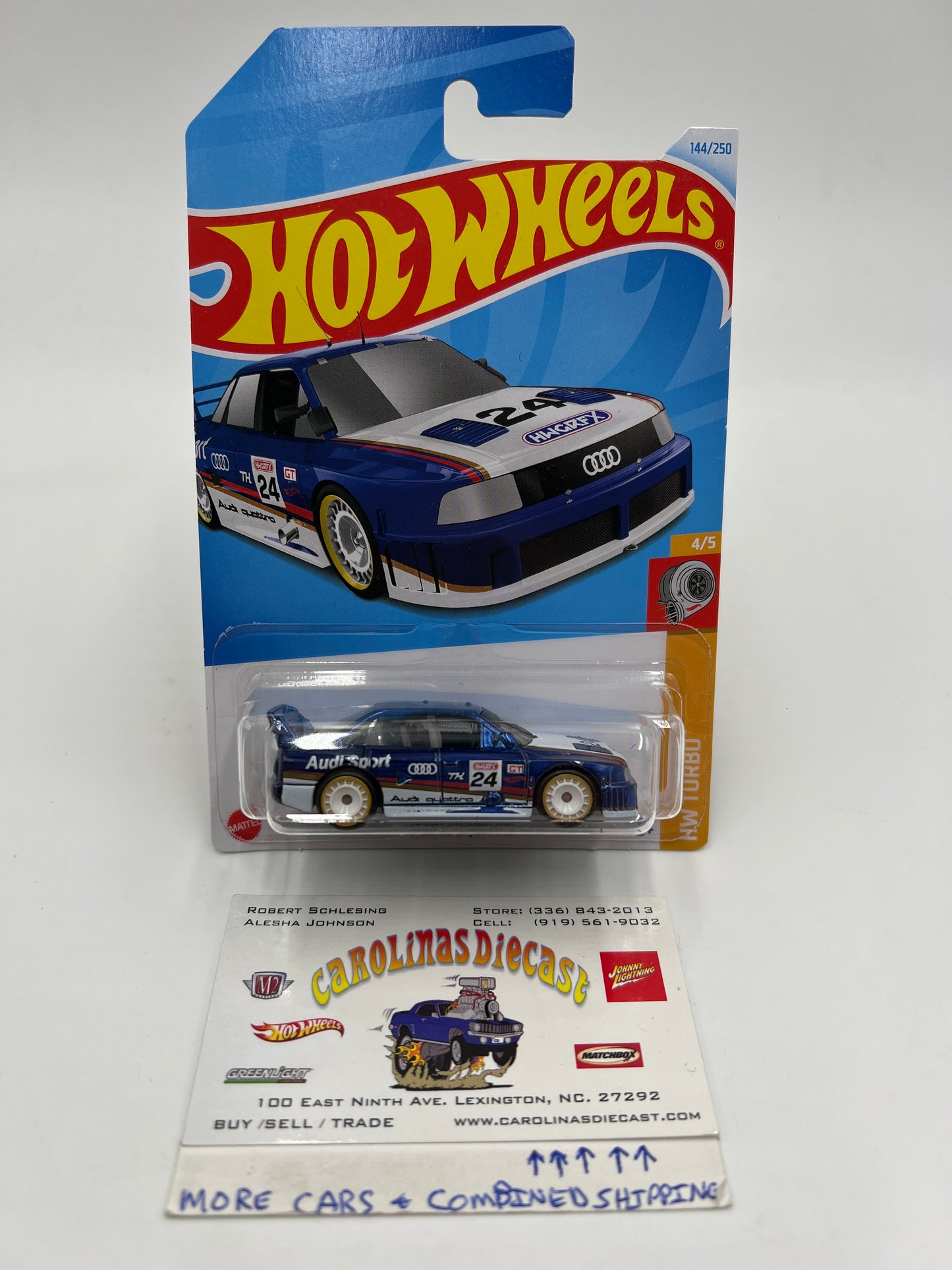 2024 Hot Wheels Turbo #144 Super Treasure Hunt Audi 90 Quattro Blue W/Protector