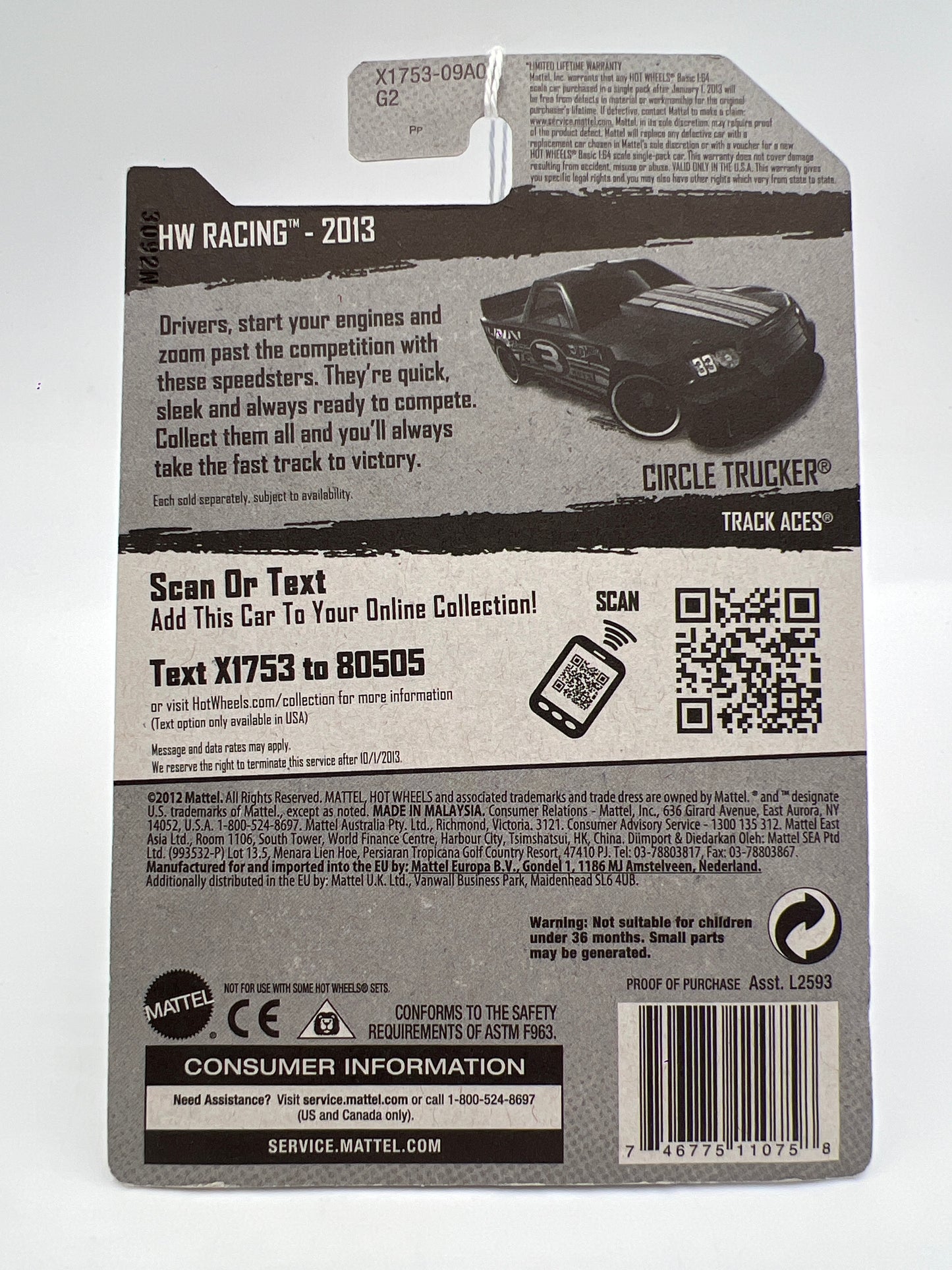 2013 Hot Wheels Treasure Hunt #121 Circle Trucker Green