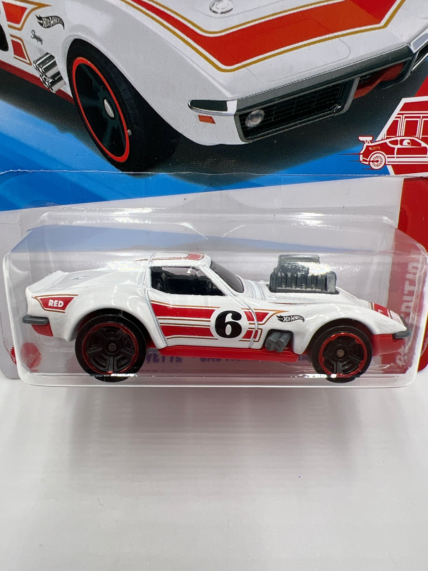 2025 Hot Wheels Target Exclusive Red Edition #134 68 Corvette Gas Monkey Garage White 143C