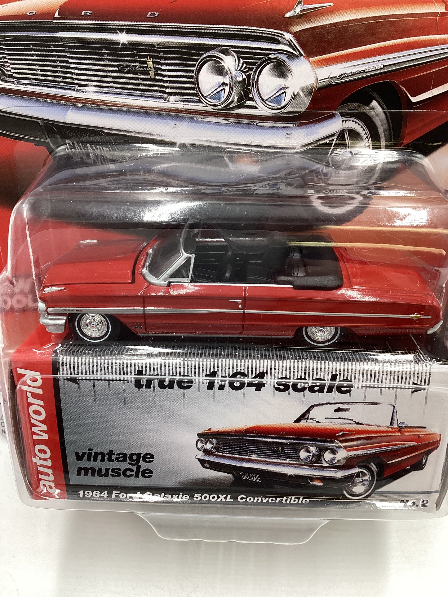 Auto World Vintage Muscle Premium Series 3 #2 1964 Ford Galaxie 500XL Convertible Red