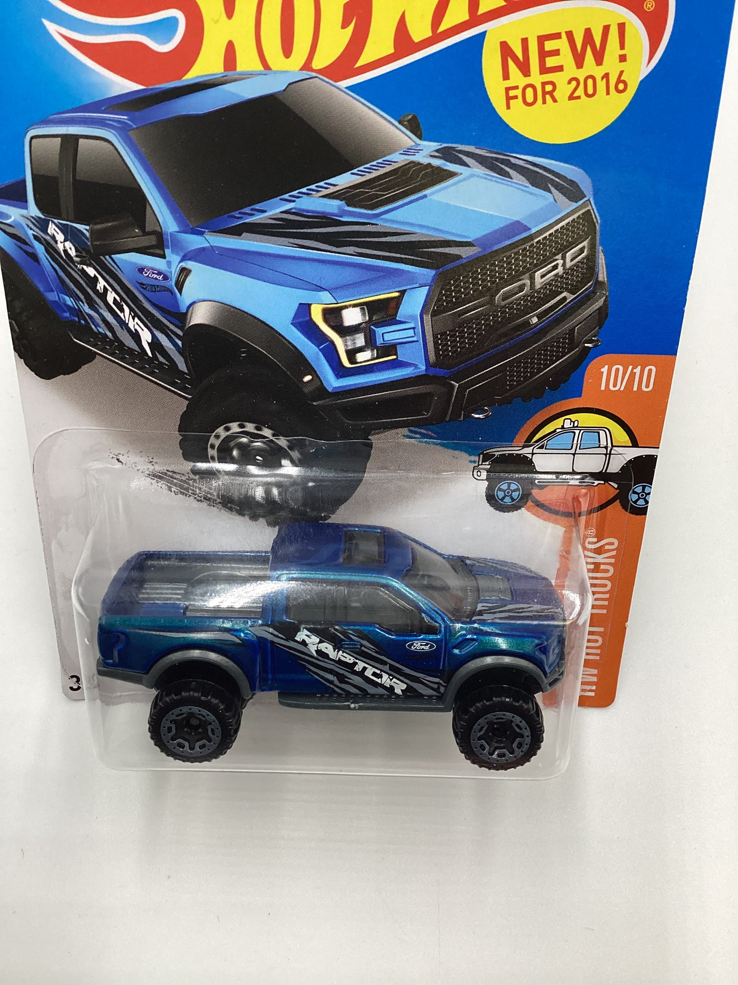 2016 Hot Wheels #150 17 Ford F-150 Raptor Blue 31A