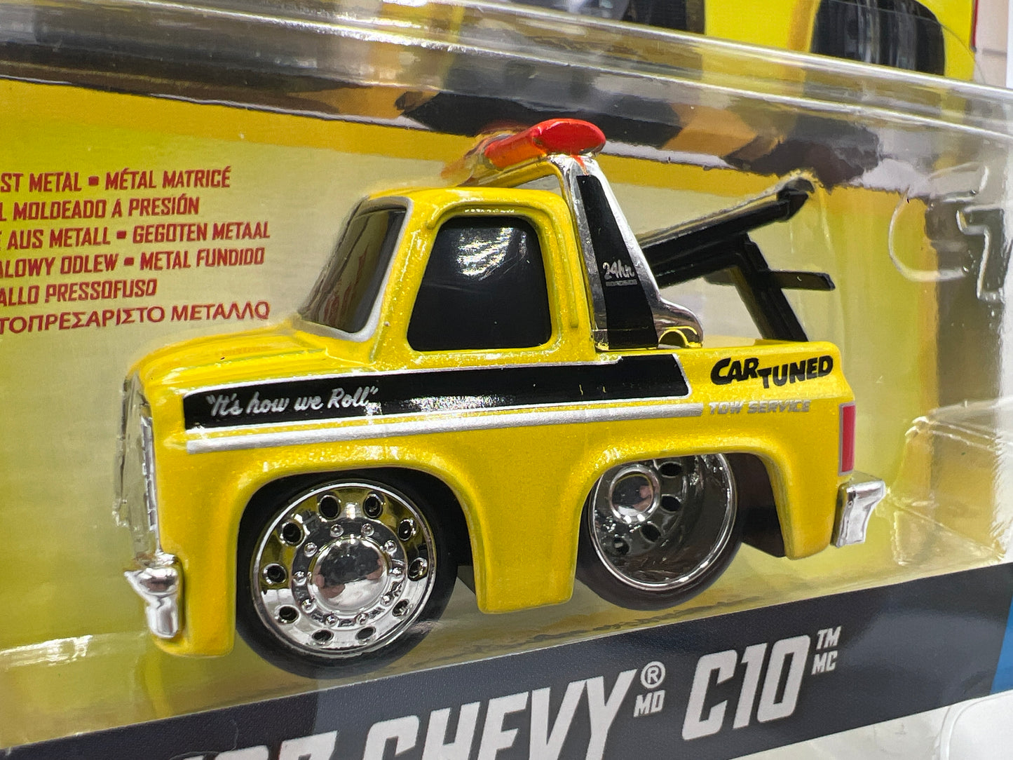 2025 MGA Car Tuned Series 3 #6 87 Chevy C10 Tow Truck Yellow 179F