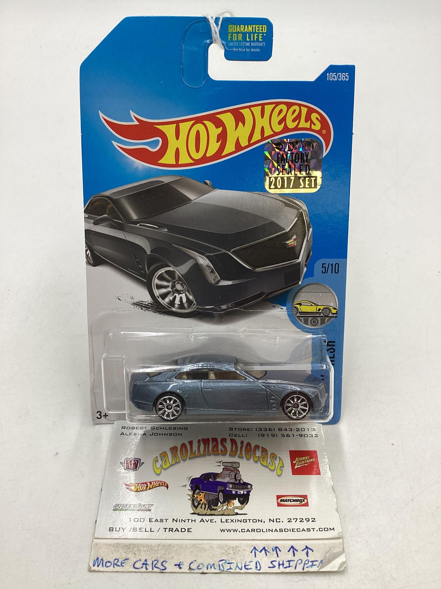 2017 Hot wheels #105 Cadillac Elmiraj Blue Factory Sealed 56D