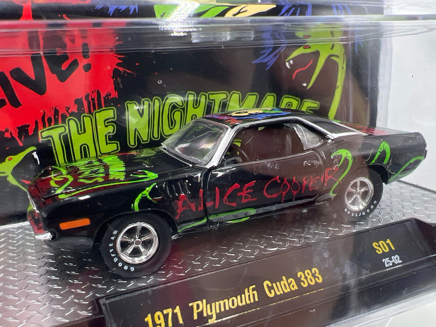 M2 Machines Rock Legends Alice Cooper 1971 Plymouth Cuda 383 Black S01