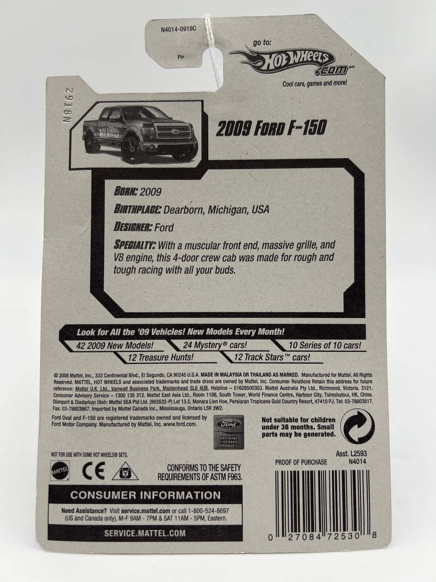 2009 Hot Wheels New Models #11 2009 Ford F-150 Black 28C