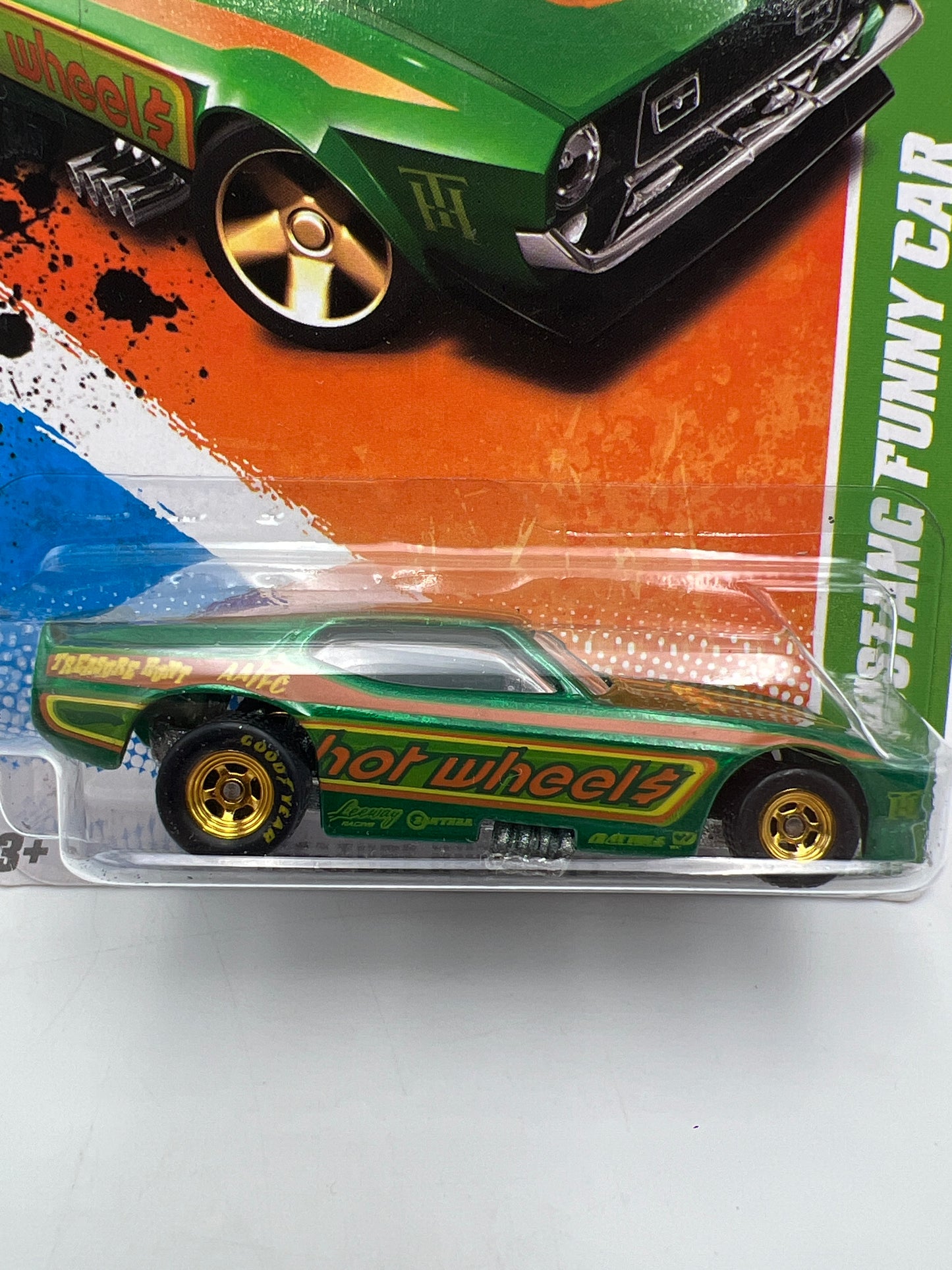 2011 Hot Wheels Super Treasure Hunt #60 71 Mustang Funny Car Green W/Protector