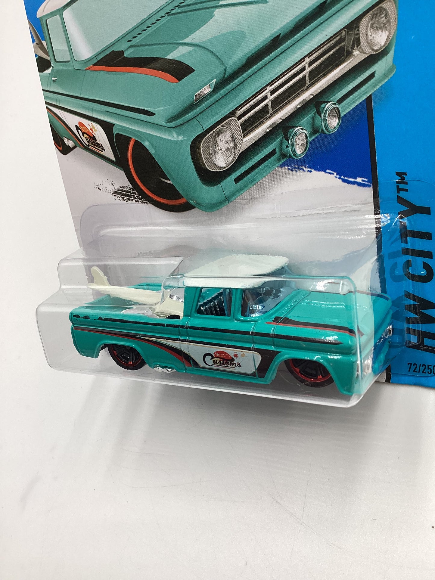 2015 Hot wheels #72 Custom 62 Chevy Teal SR