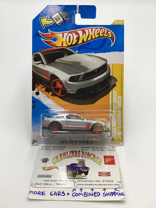 2012 Hot Wheels #8 2012 Mustang Boss 302 Laguna Seca Silver *Cracked Blister* 24H