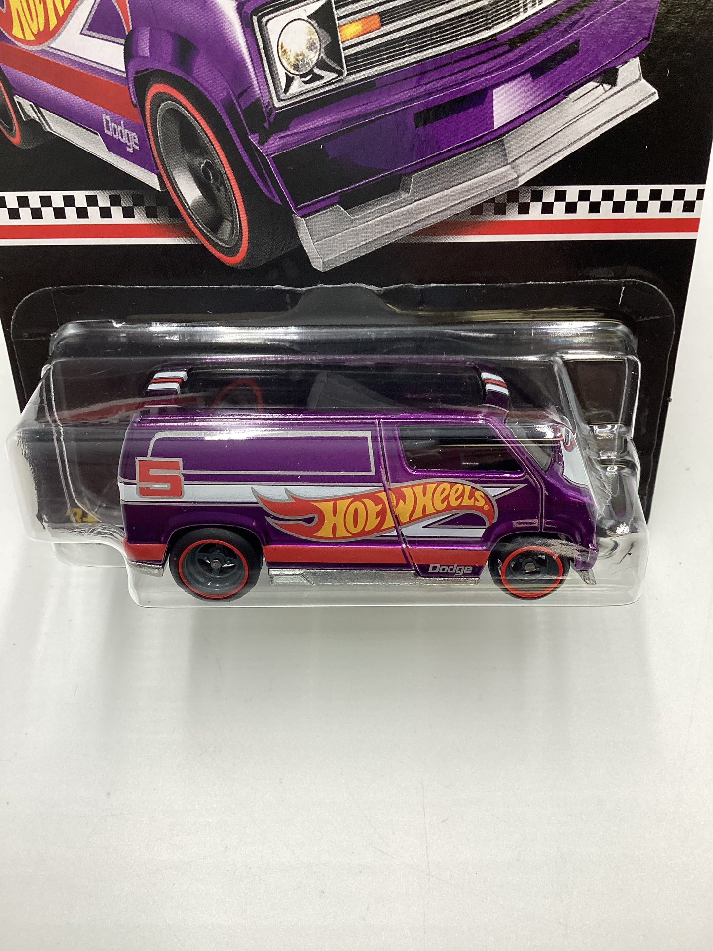 2020 Hot Wheels Collectors Edition mail in #5 Custom 77 Dodge Van Purple with protector