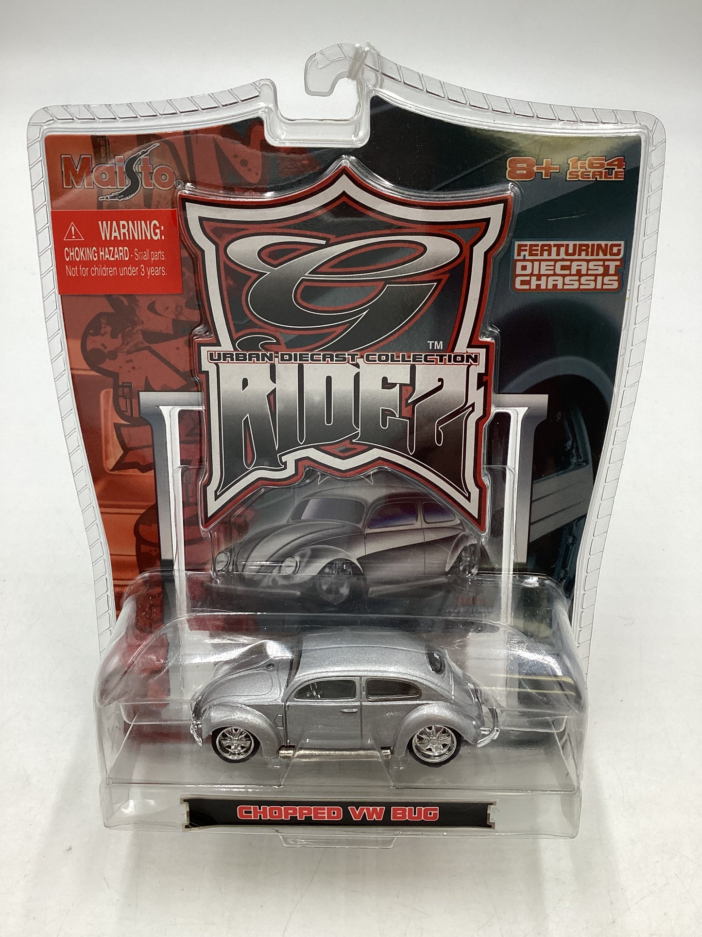 2006 Maisto Urban Diecast Collection Ridez Chopped VW Bug Silver