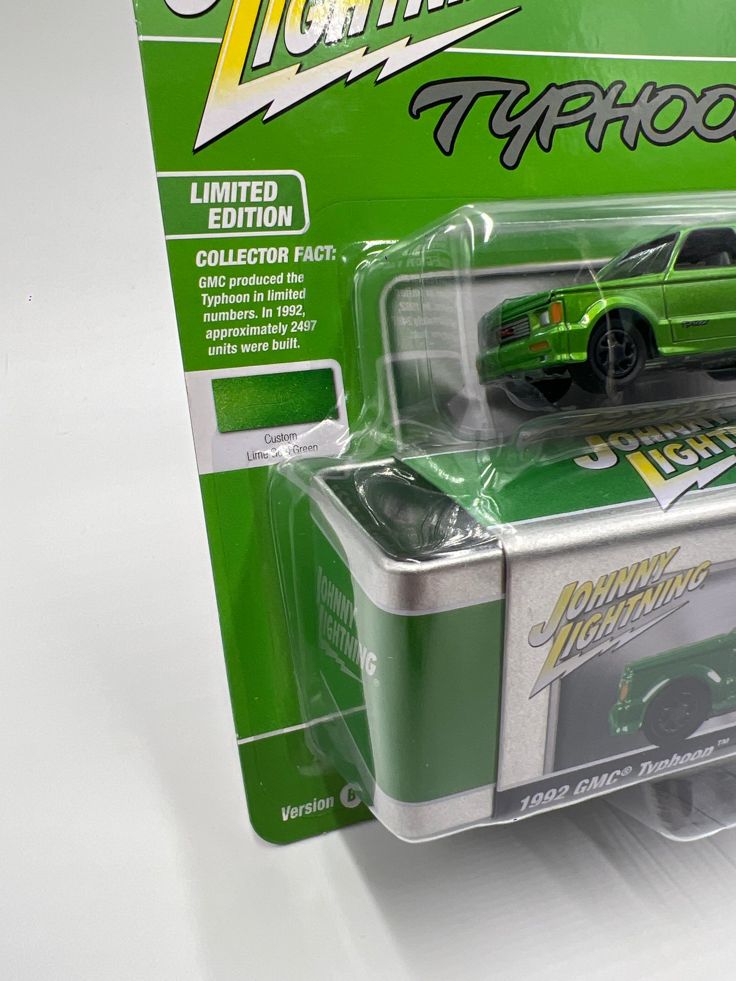 2025 Johnny Lightning Pro Collector Series Release 1 Version B 1992 GMC Typhoon Green W/Storage Tin