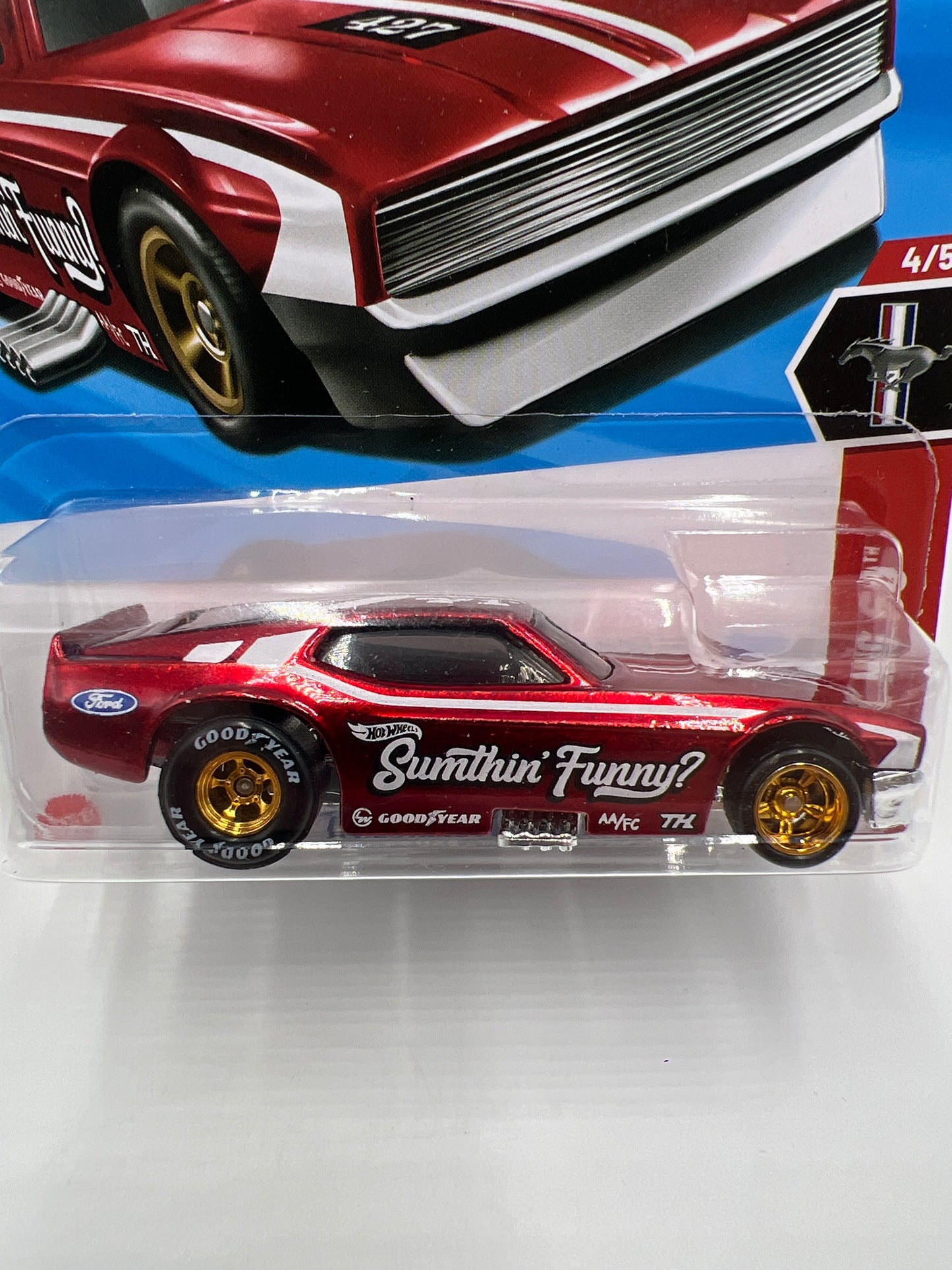 2025 Hot Wheels H Case Super Treasure Hunt #175 71 Mustang Funny Car Red W/Protector
