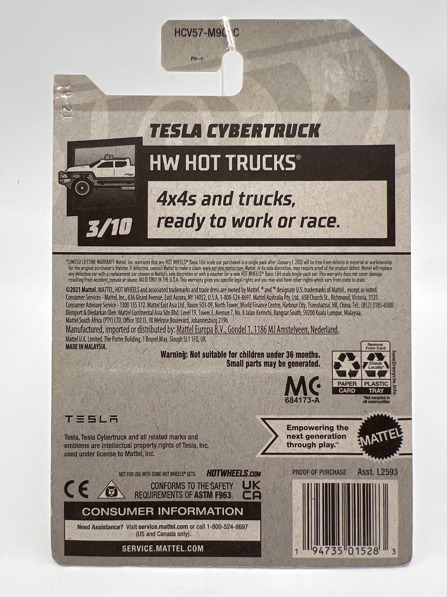 2022 Hot Wheels Hot Trucks #49 Tesla Cybertruck SR