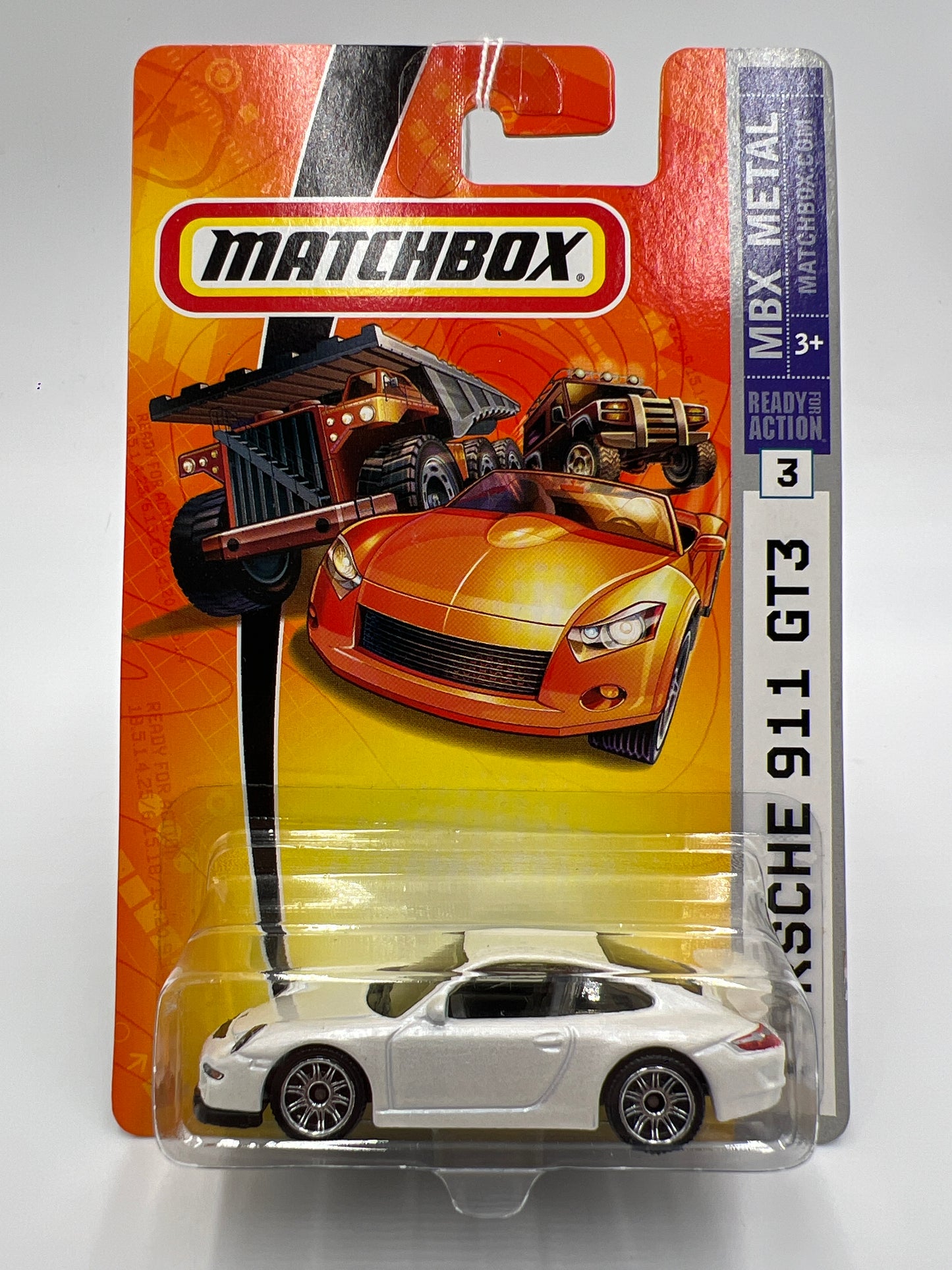 2007 Matchbox MBX Metal #3 Porsche 911 GT3 White 206B