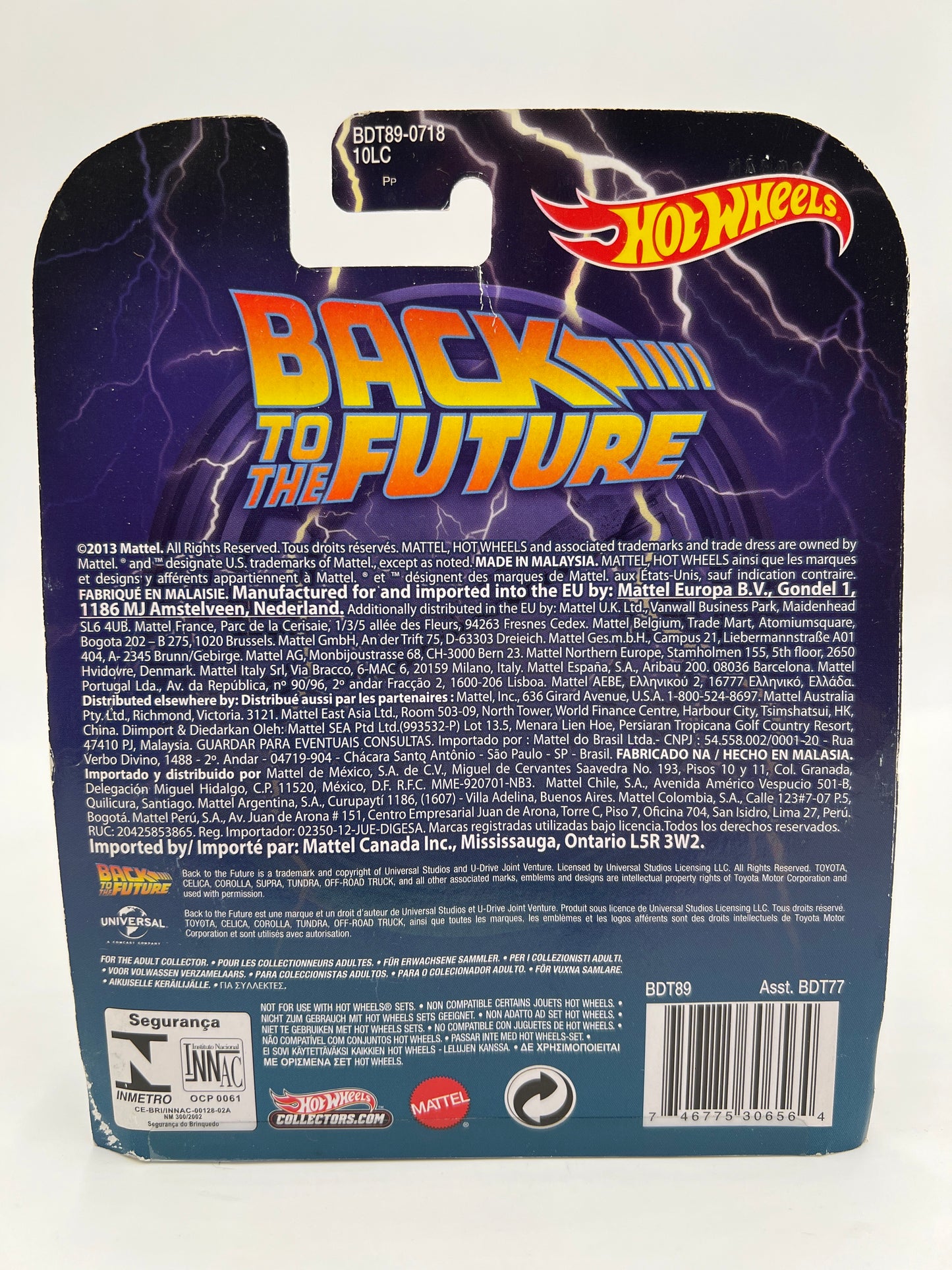 Hot Wheels Retro Entertainment Back To The Future 1987 Toyota Pickup Black W/Protector