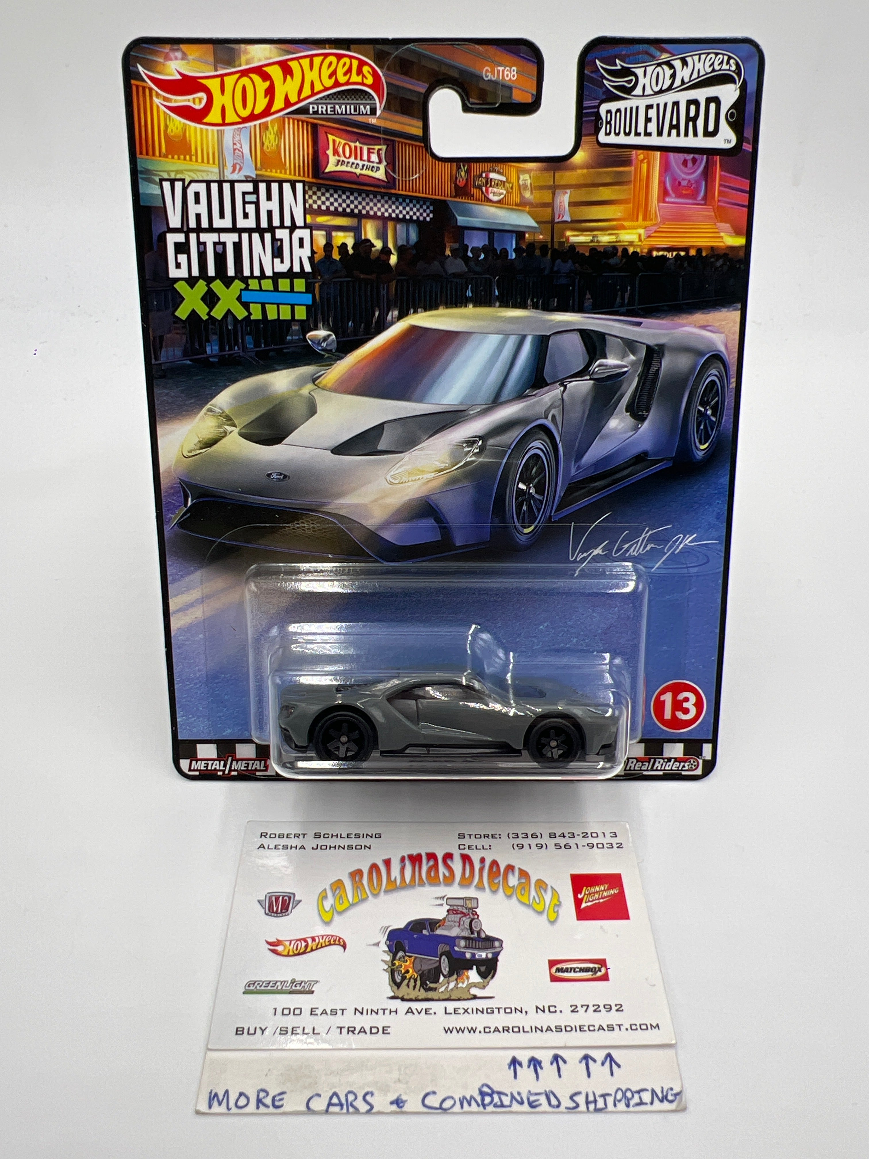 Hot Wheels Premium Boulevard #13 Ford GT Gray VHTF 6 Spoke Wheel