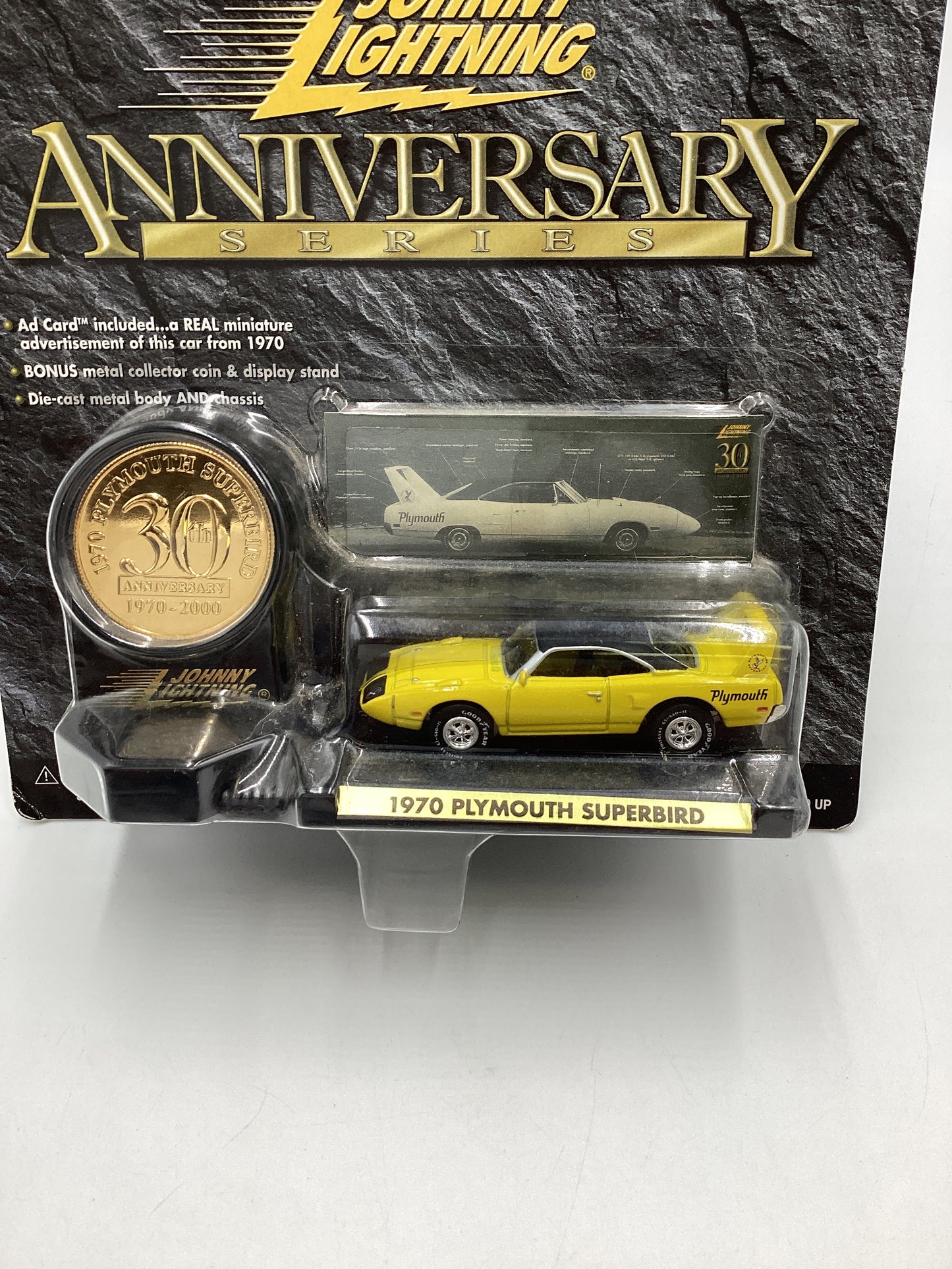 Johnny Lightning Anniversary Series Yellow 1970 Plymouth Superbird 191E