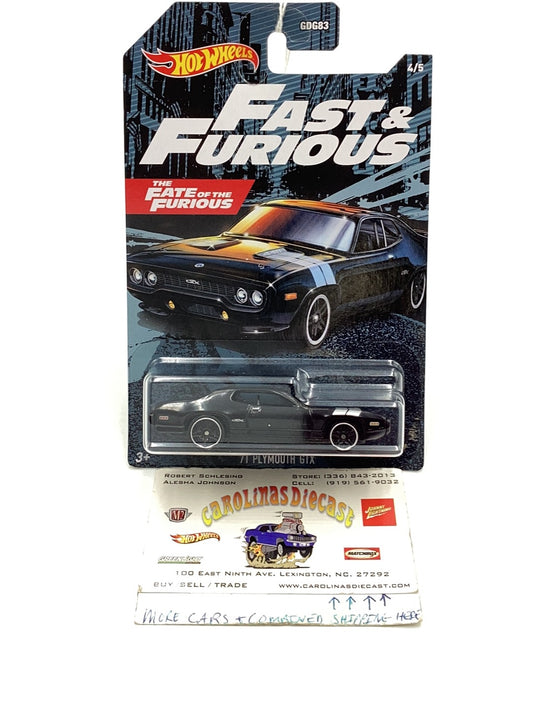 Hot wheels fast and furious 71 Plymouth GTX 4/5  the fate of the furious 73H