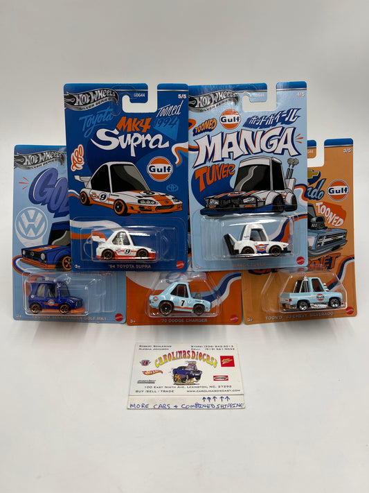 2025 Hot Wheels Silver Series Tooned Gulf Complete Set of 5