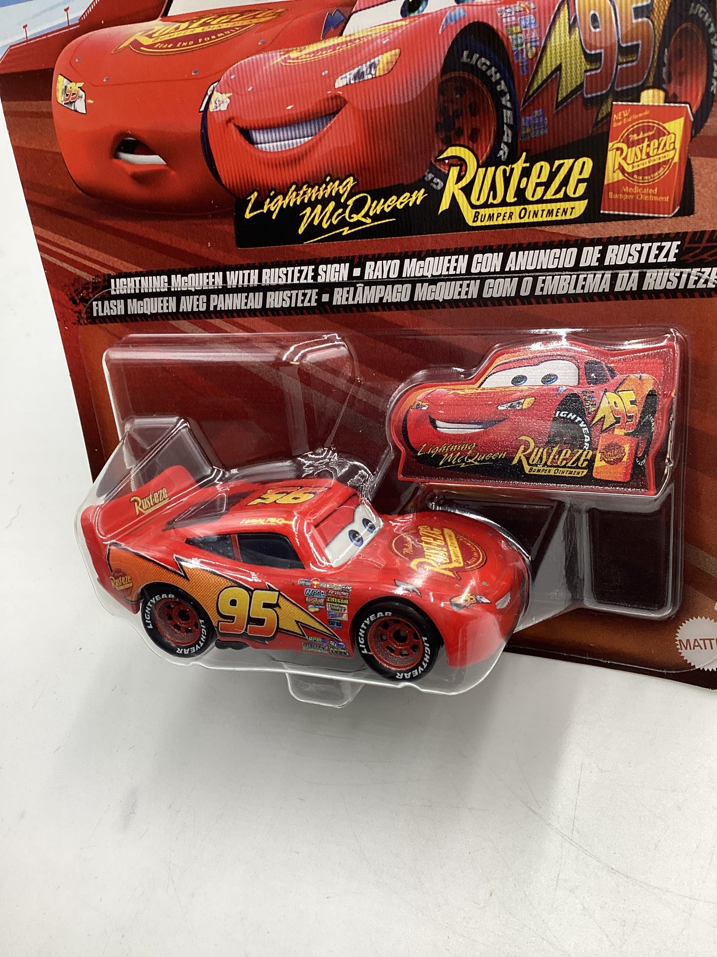 2024 Pixar Cars Lightning McQueen with Rusteze sign 137H