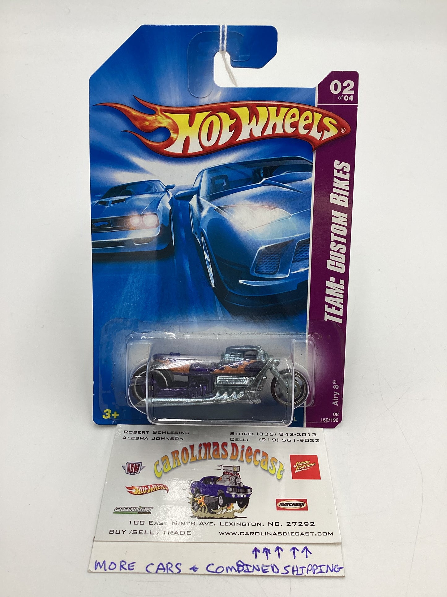 2008 Hot Wheels HW Team: Custom Bikes #150 Airy 8 Purple 113B