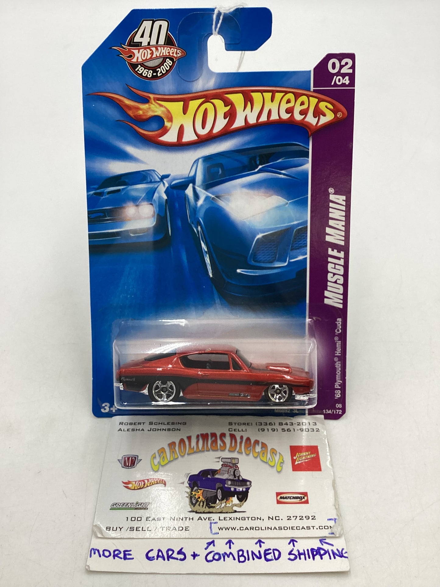 2009 Hot Wheels #134 68 Plymouth Hemi Cuda Red 50C