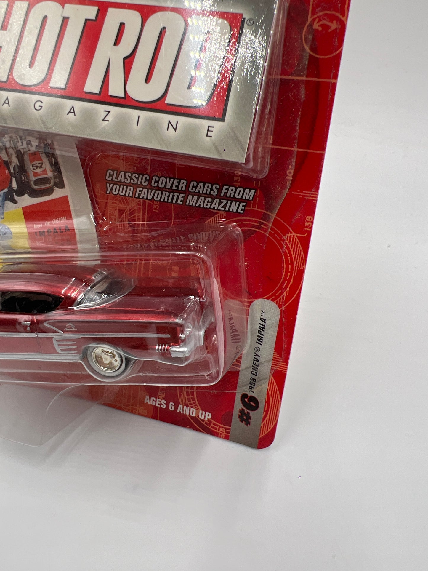 Johnny Lightning Hot Rod Magazine #6 1958 Chevy Impala Red 221H