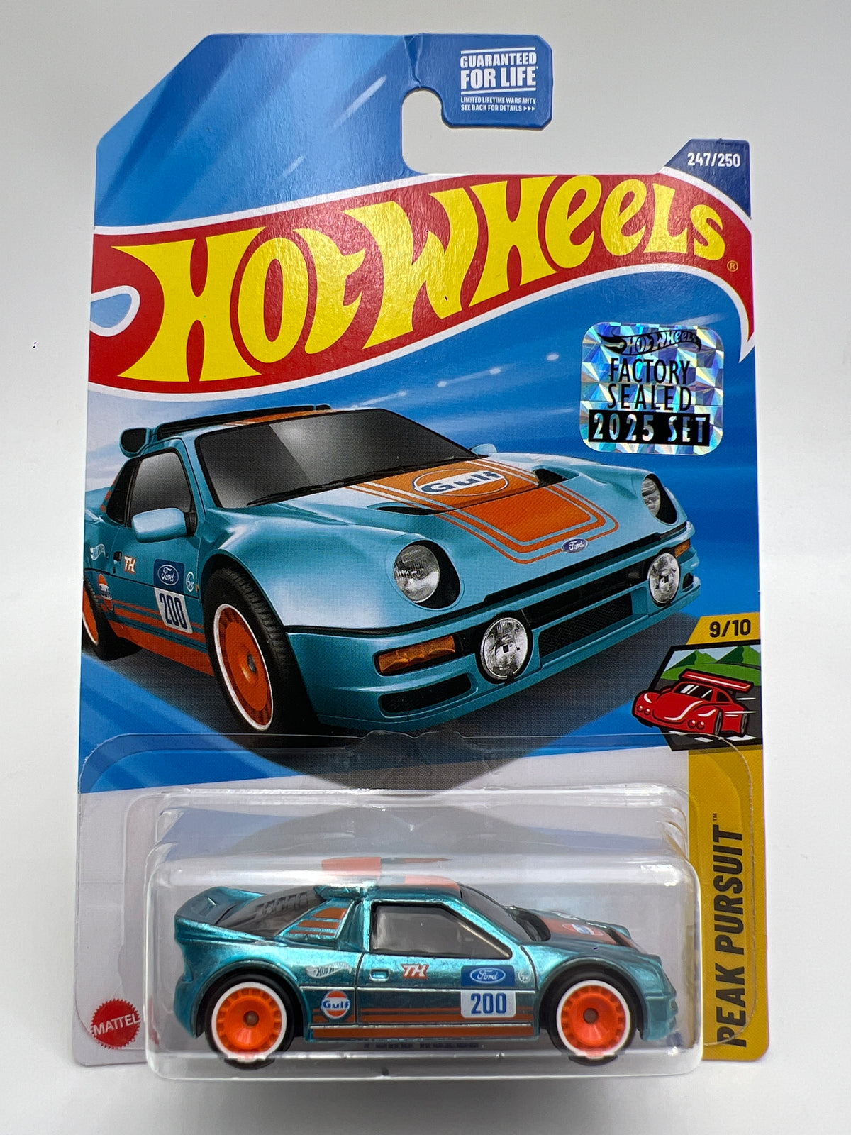 2025 Hot Wheels Factory Sealed Super Treasure Hunt & Mainline #247 Ford RS200 Gulf Blue W/Protector
