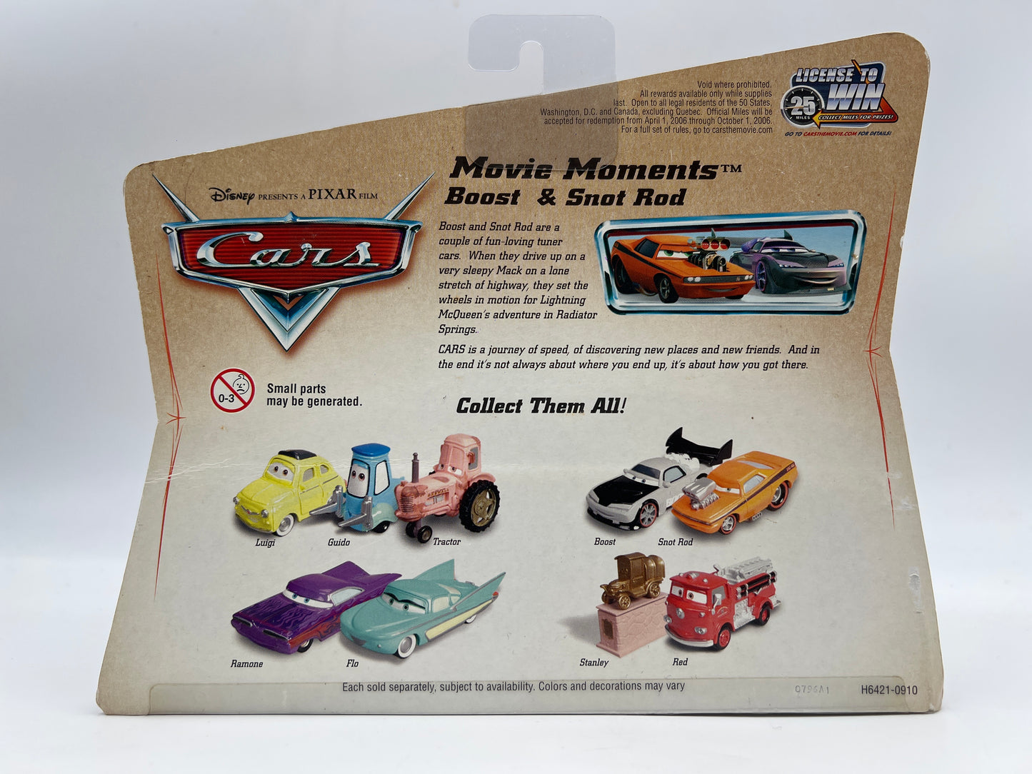 Disney Pixar Cars 2 Pack Boost & Snot Rod Bad Card