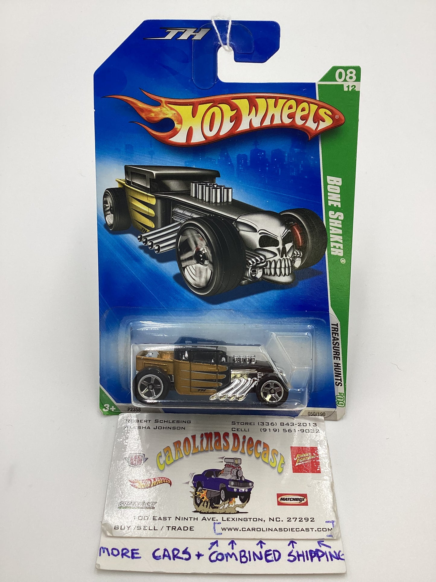 2009 Hot wheels Treasure Hunt 8/12 #50 Bone Shaker 277C