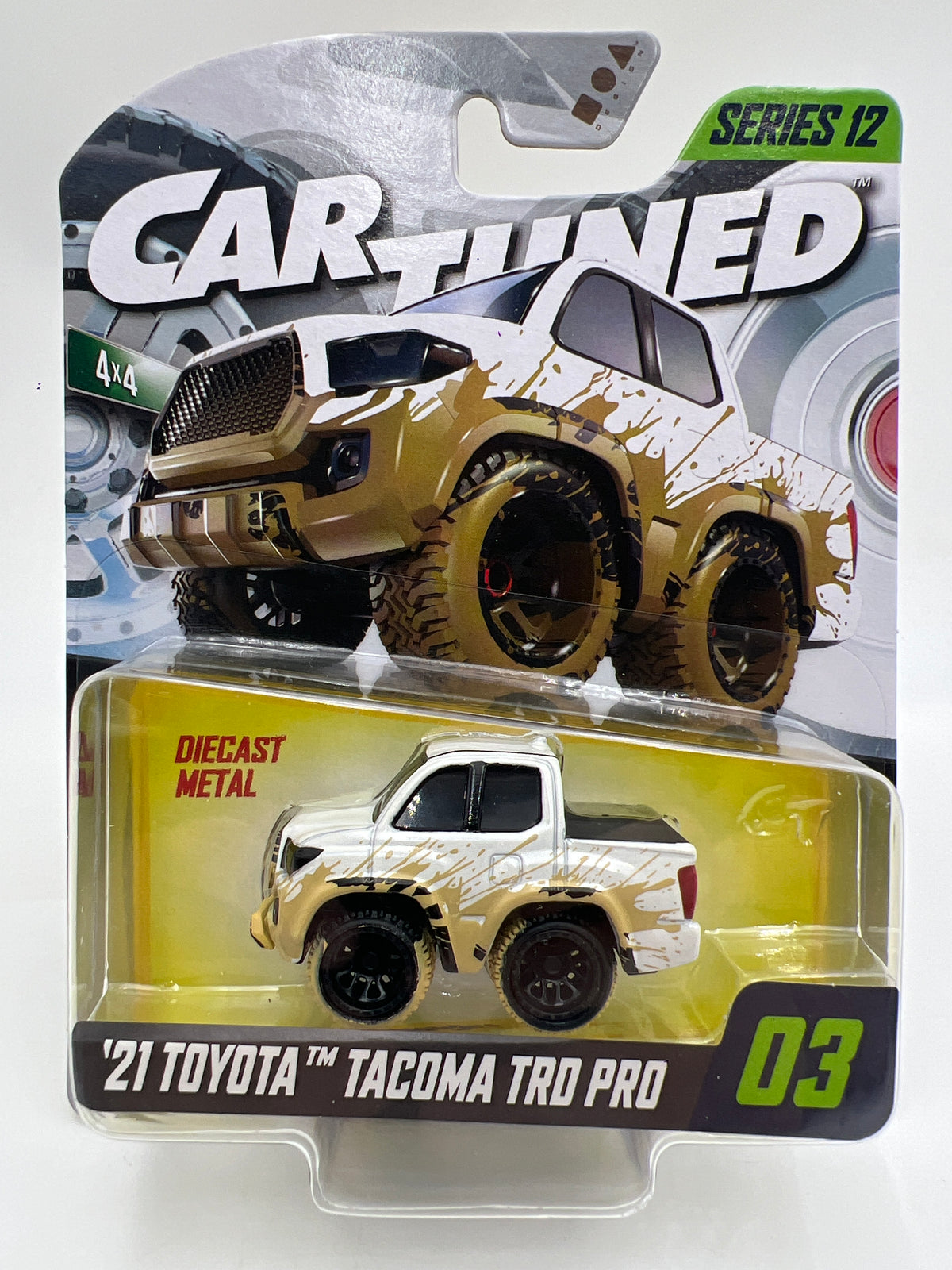 MGA Car Tuned Mainline Series 12 #3 21 Toyota Tacoma TRD Pro White