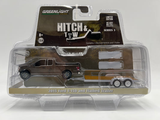 Greenlight Hitch & Tow Series 5 2015 Ford F-150 and Flatbed Trailer