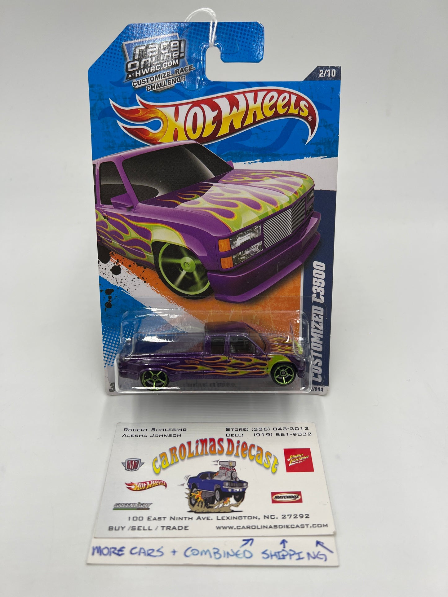2011 Hot Wheels Heat Fleet #92 Customized C3500 Purple