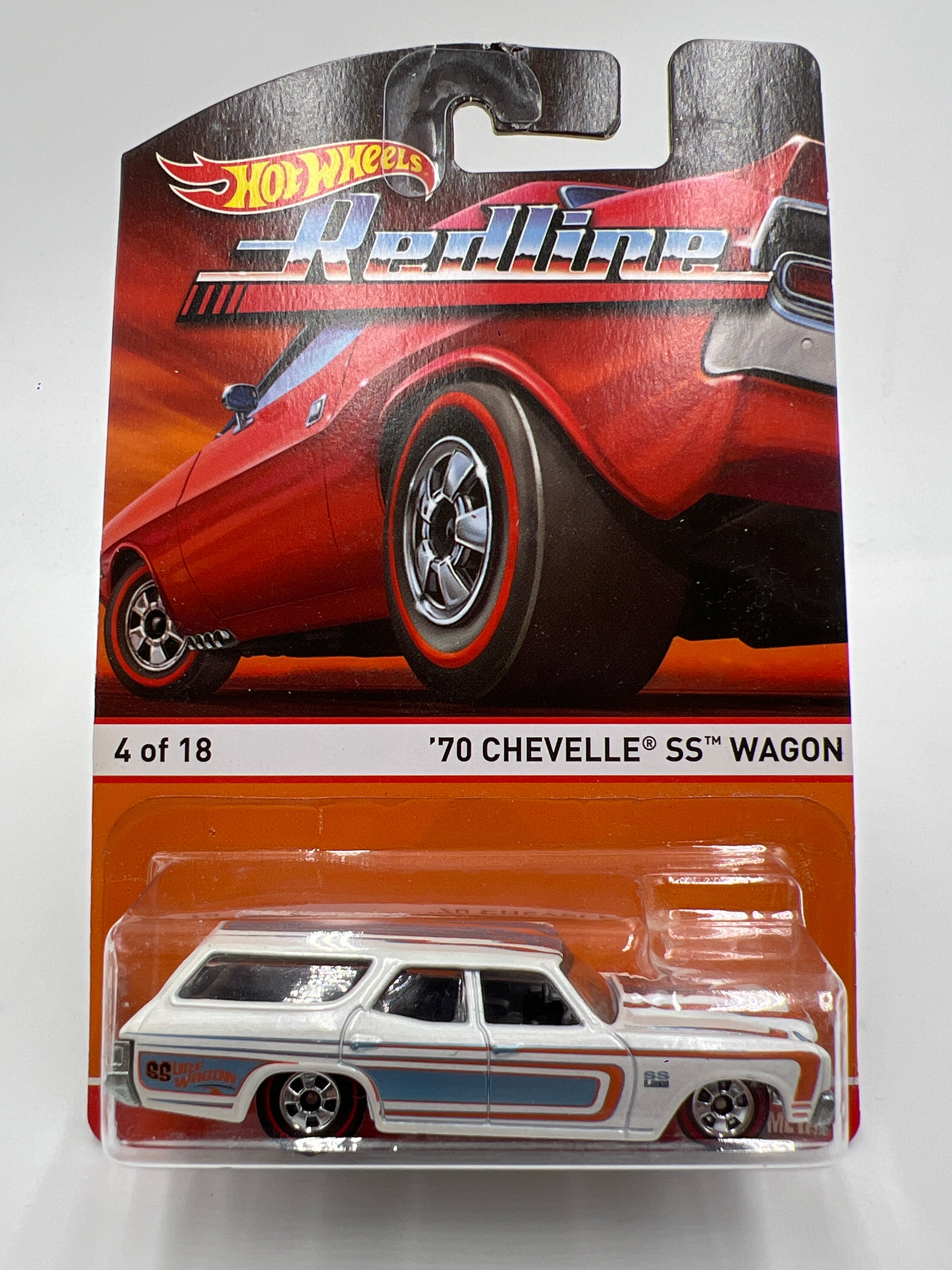Hot Wheels Heritage Redline #4 70 Chevelle SS Wagon White Bad J