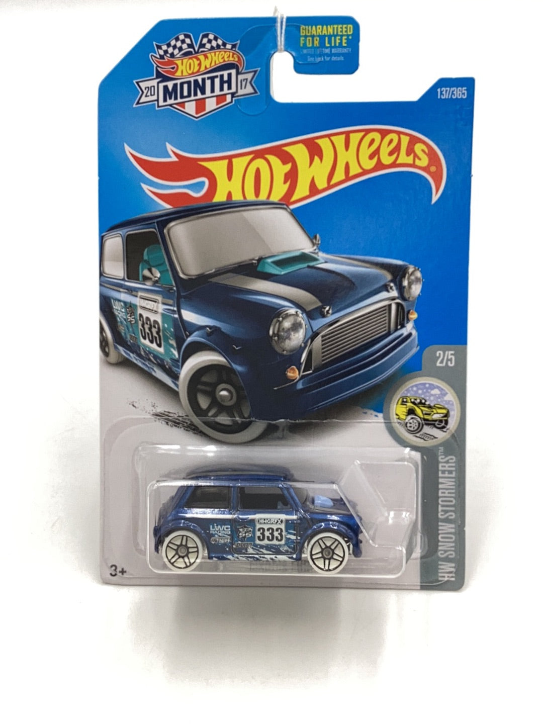2017 hot wheels #137 Morris Mini Hot wheels Month card back 64A