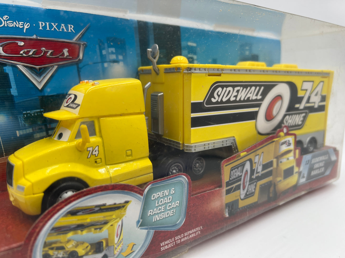 Disney Pixar Cars Hauler #13 Sidewall Shine Hauler Yellow