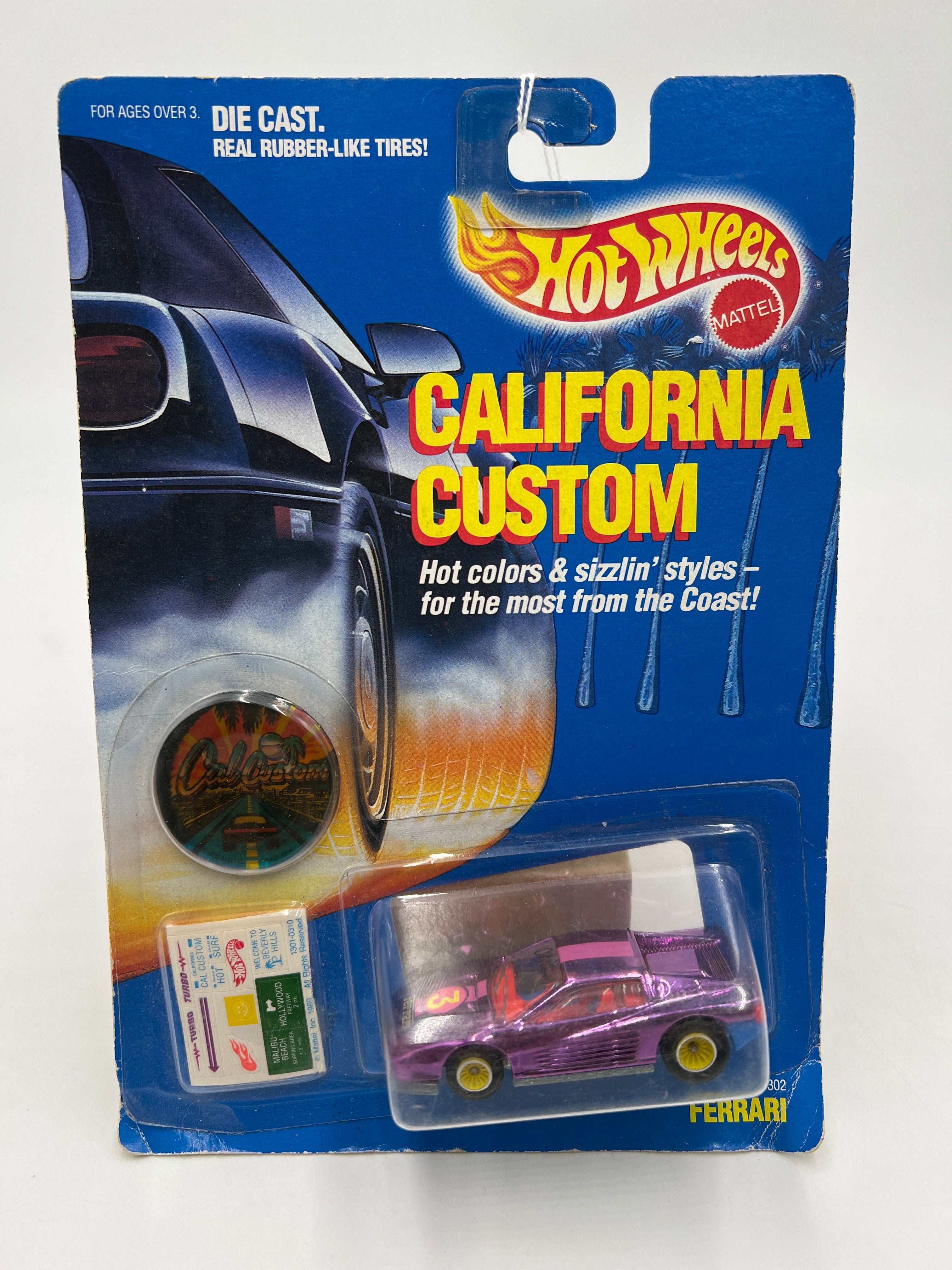 1989 Hot Wheels California Custom 1302 Ferrari Testarossa Purple