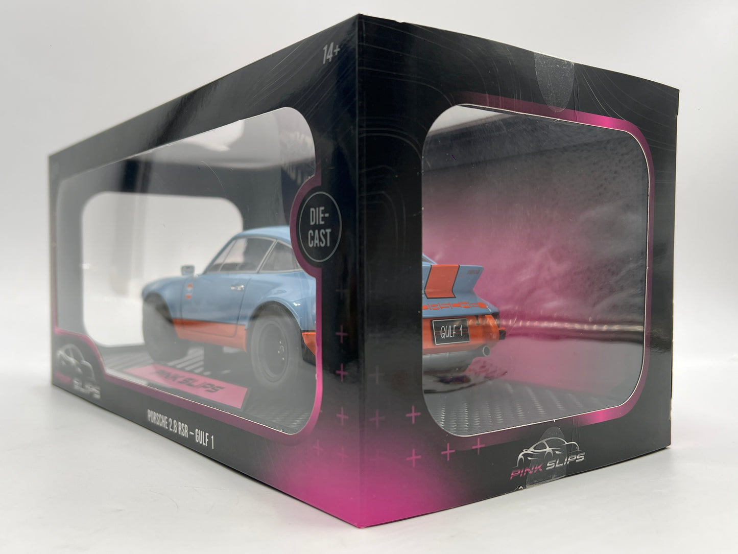Jada 1:18 Scale Pink Slips Porsche 911 2.8 RSR Gulf 1 Blue/Orange
