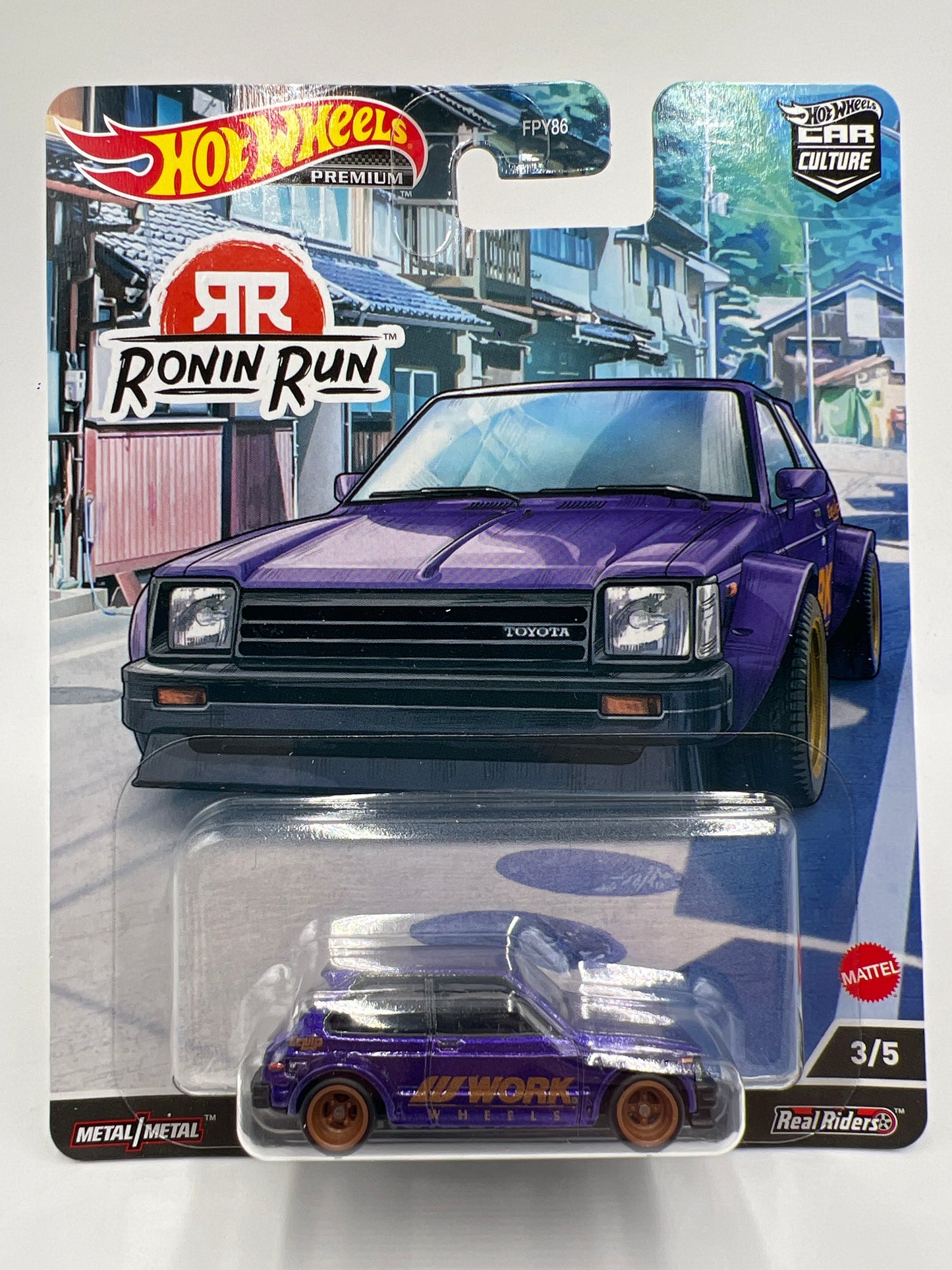 Hot Wheels Premium Ronin Run #3 81 Toyota Starlet KP61 Purple 256F