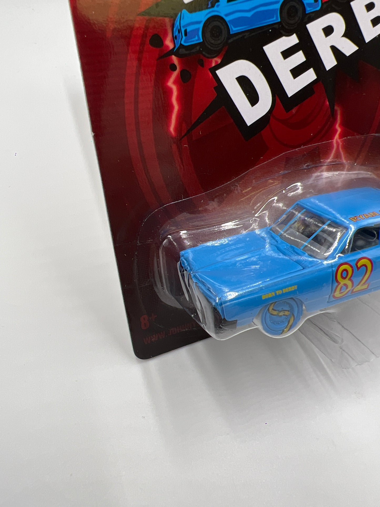 Johnny Lightning Demolition Derby JL25 1967 Plymouth Fury II Light Blue White Lightning Chase W/Protector VHTF