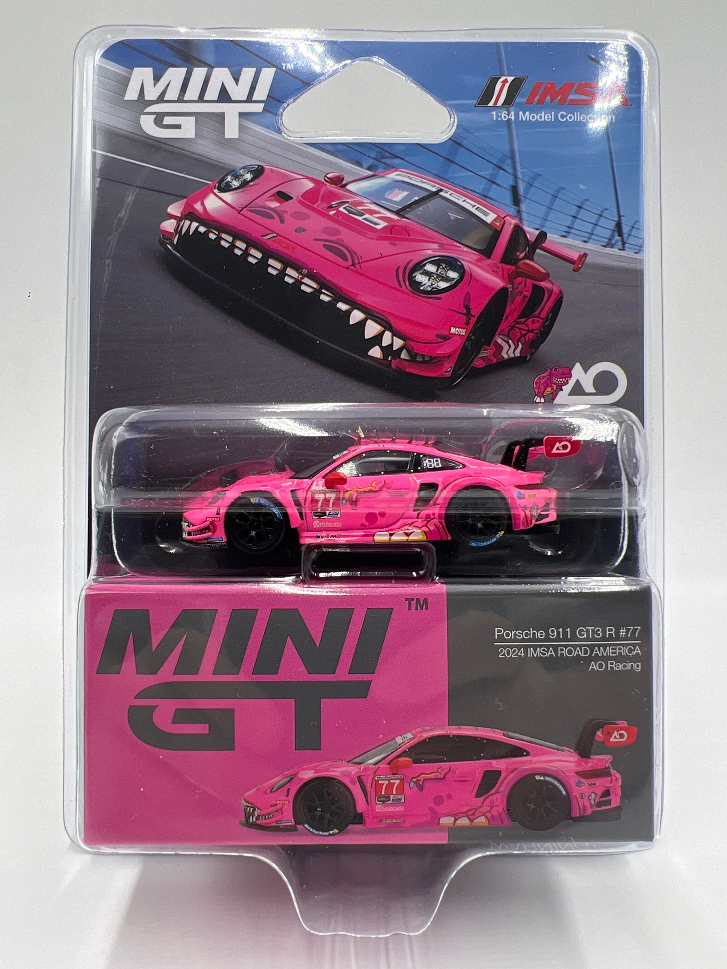 Mini GT #1052 Porsche 911 GT3 R Roxy #77 2024 IMSA Road America AO