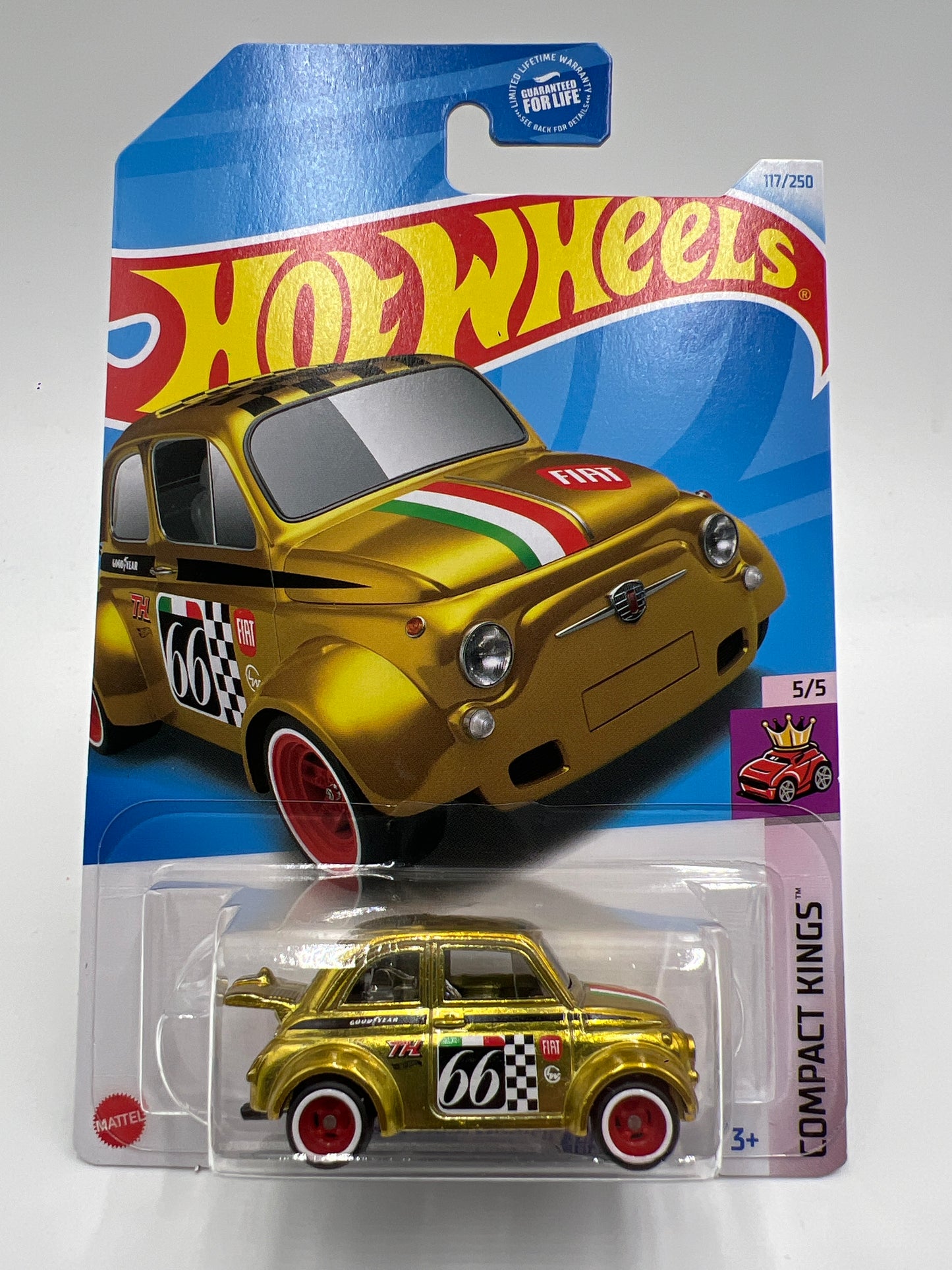 2024 Hot Wheels Super Treasure Hunt #117 60s Fiat 500D Modificado Gold W/Protector #2