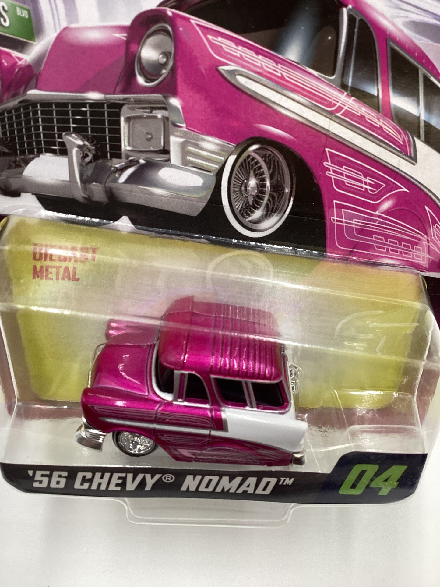 2024 Car Tuned Lowriders Series 2 #04 56 Chevy Nomad Pink 186B