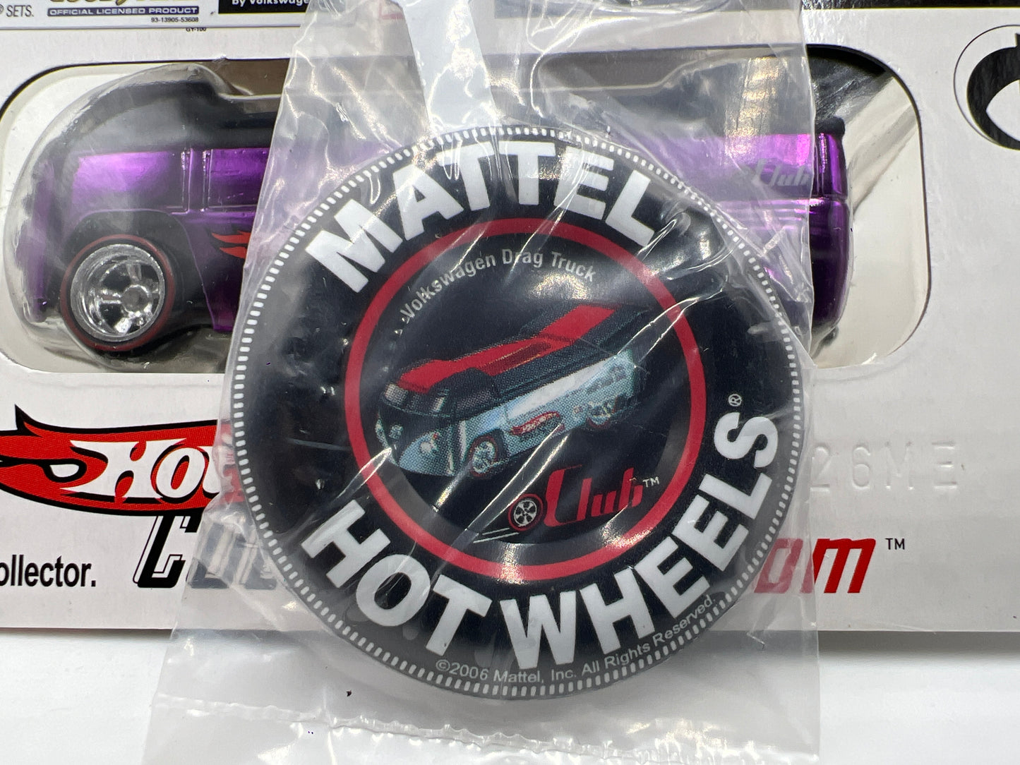 2007 Hot Wheels RLC Club Car Customized Volkswagen Drag Truck Purple 6118/7000 W/Protector & Pin