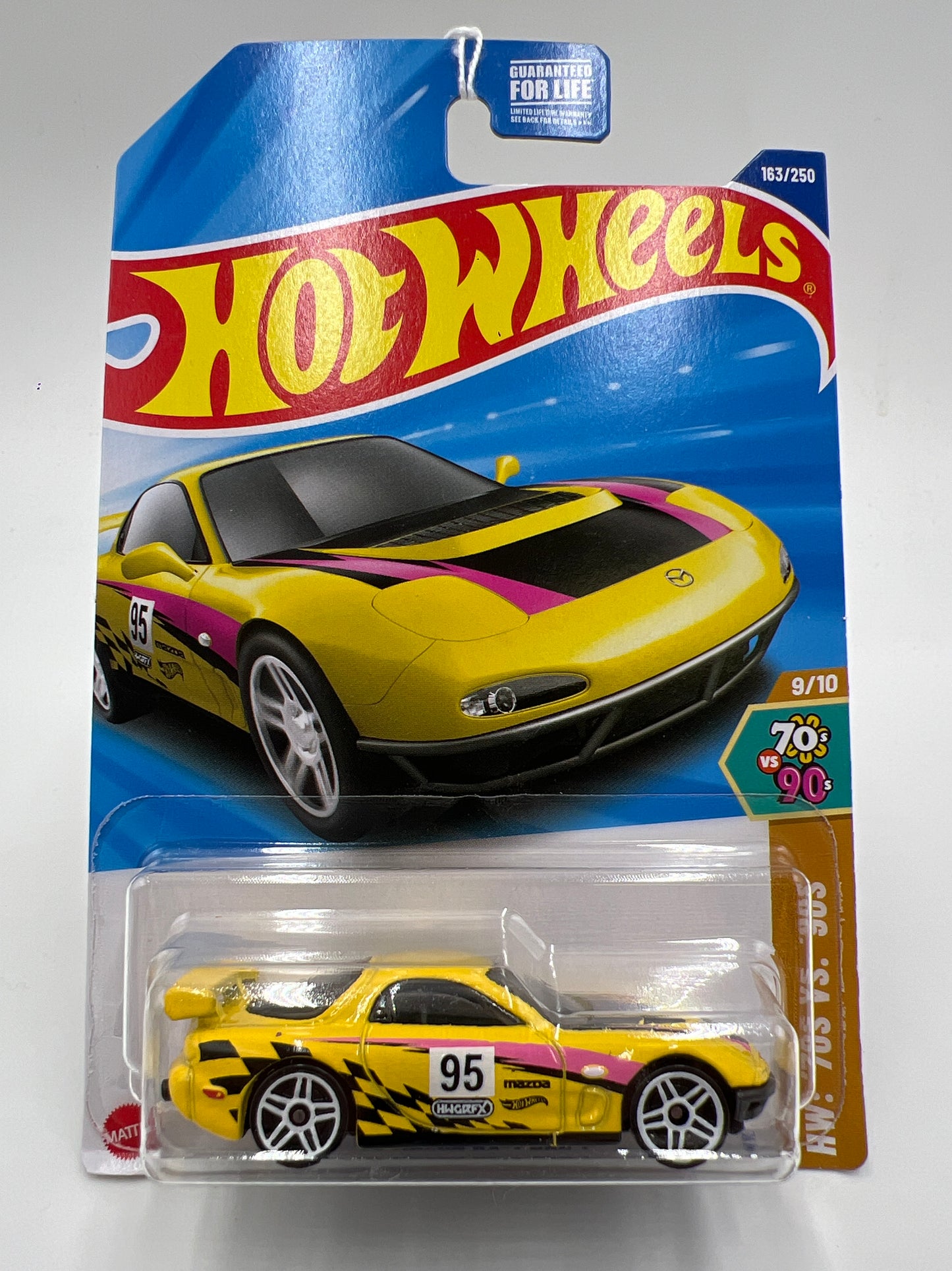 2025 Hot Wheels H Case 70s Vs. 90s #163 95 Mazda RX-7 Yellow