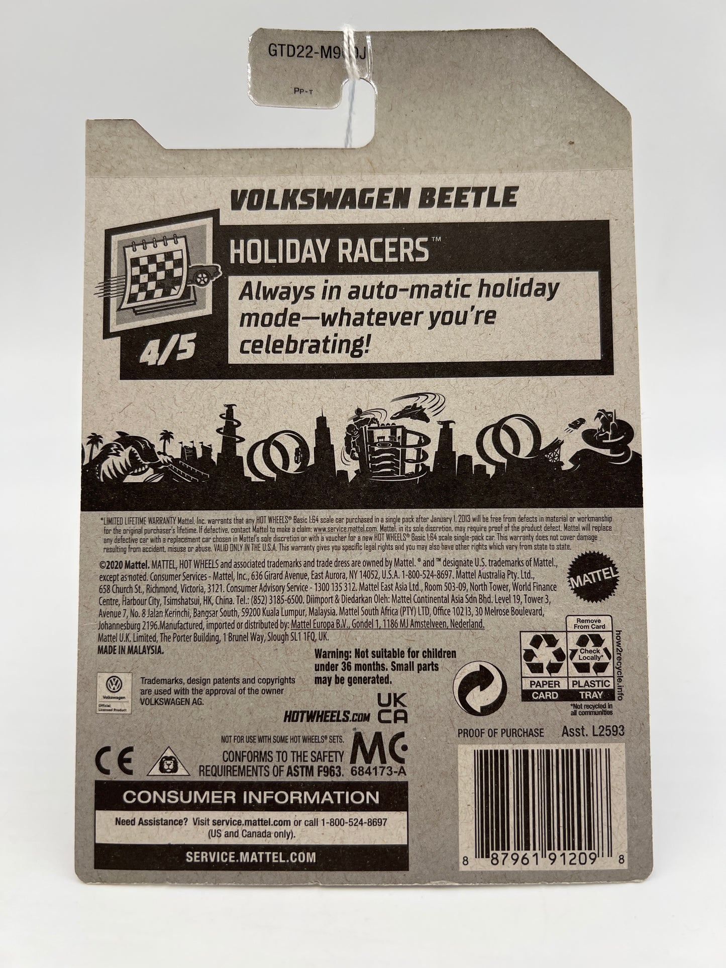 2021 Hot Wheels Walmart Exclusive Zamac 9 #96 Volkswagen Beetle