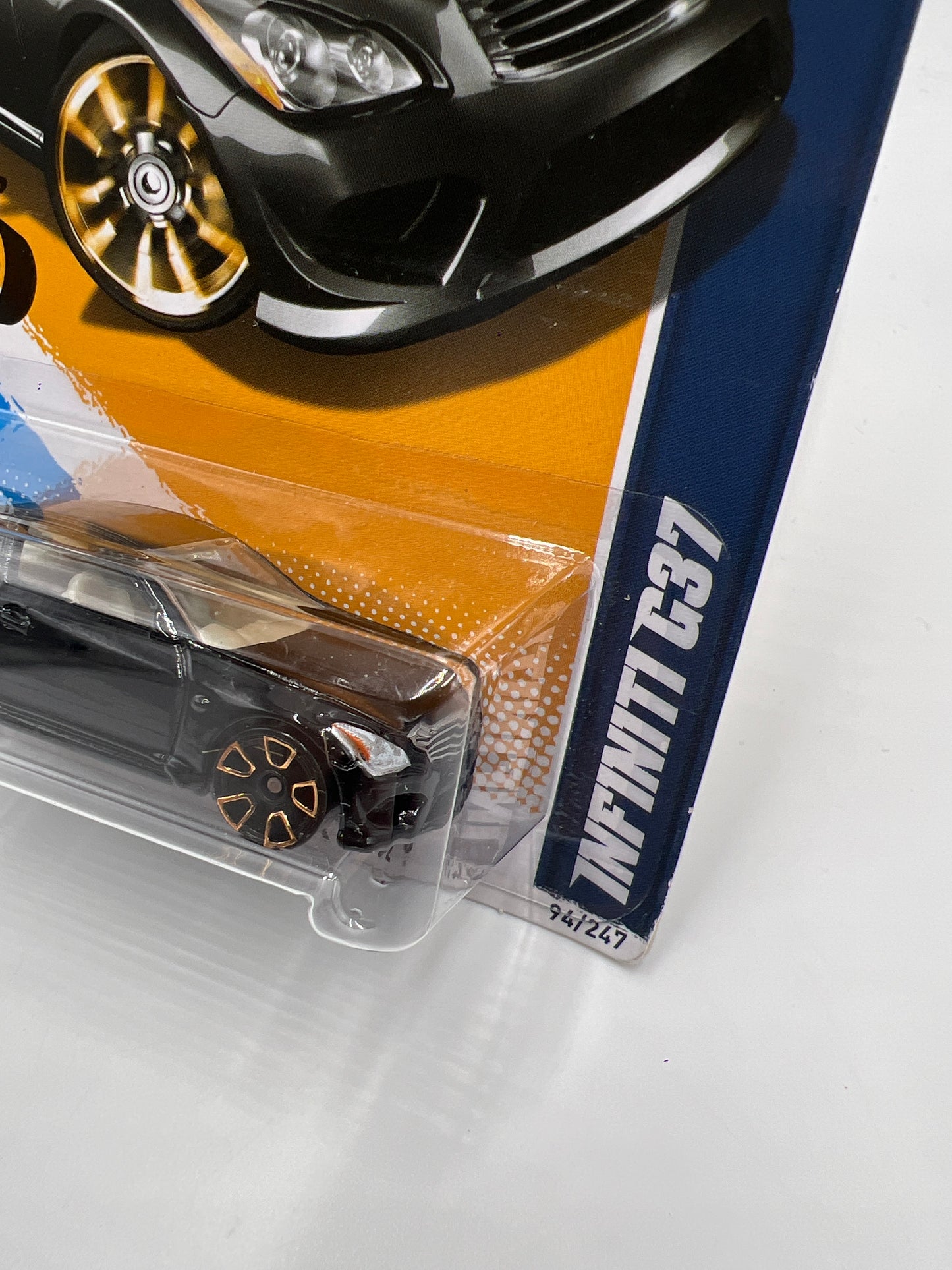 2012 Hot Wheels Faster Than Ever #94 Infiniti G37 Black FTE2 W/Protector